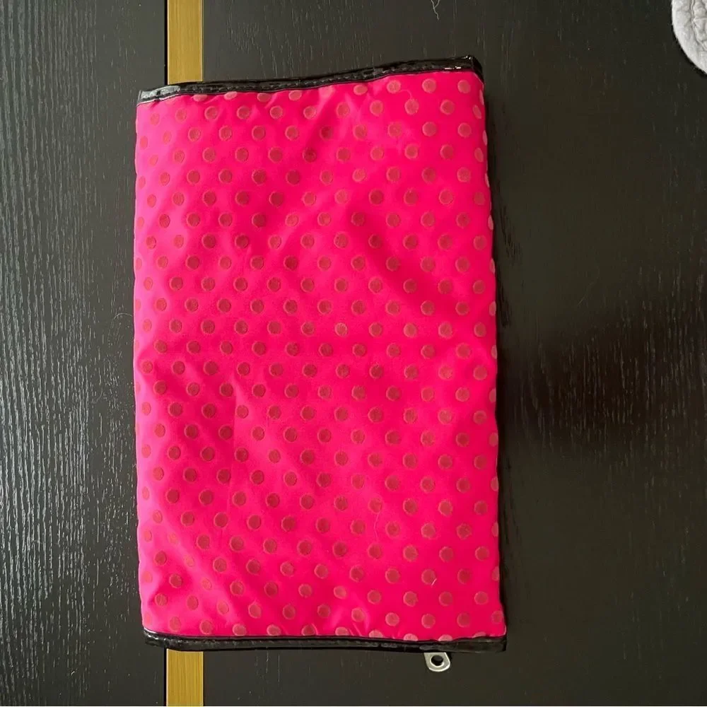 SOHO London Soho New York Pink Polka Dot Hanging Travel Makeup Bag Organizer EUC
